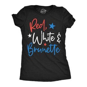 Womens Funny T Shirts Red White And Brunette Sarcastic Fourth Of July Tee For